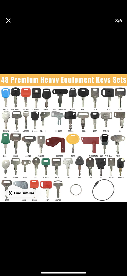 48 PIECE HEAVYEQUIPMENT KEY SETS (A52472)