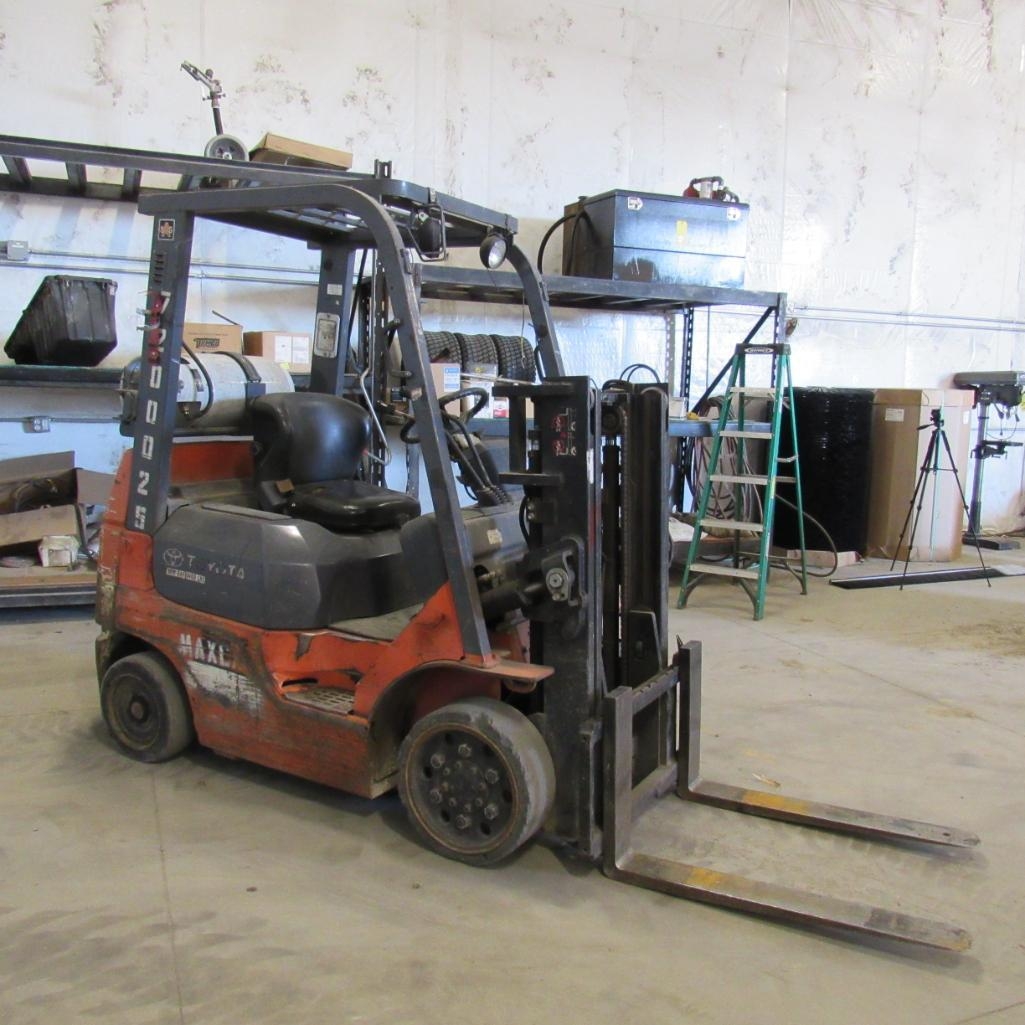 Toyota LPG 7FGCU20 3,400 Lb. Forklift, S/N 86163, Dual Mast, Tilt, 19,871 Hours Indicated, Asset#... (A59076)