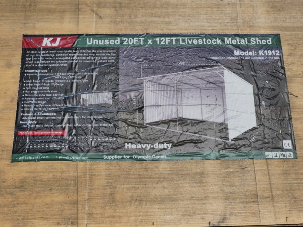 KJ 20'x12' Livestock Metal Shed (A50121)