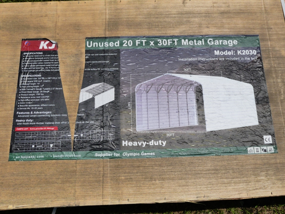 KJ 20'x30' Metal Garage (A50121)