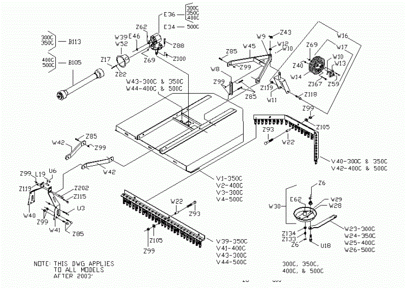 Howse mower top parts