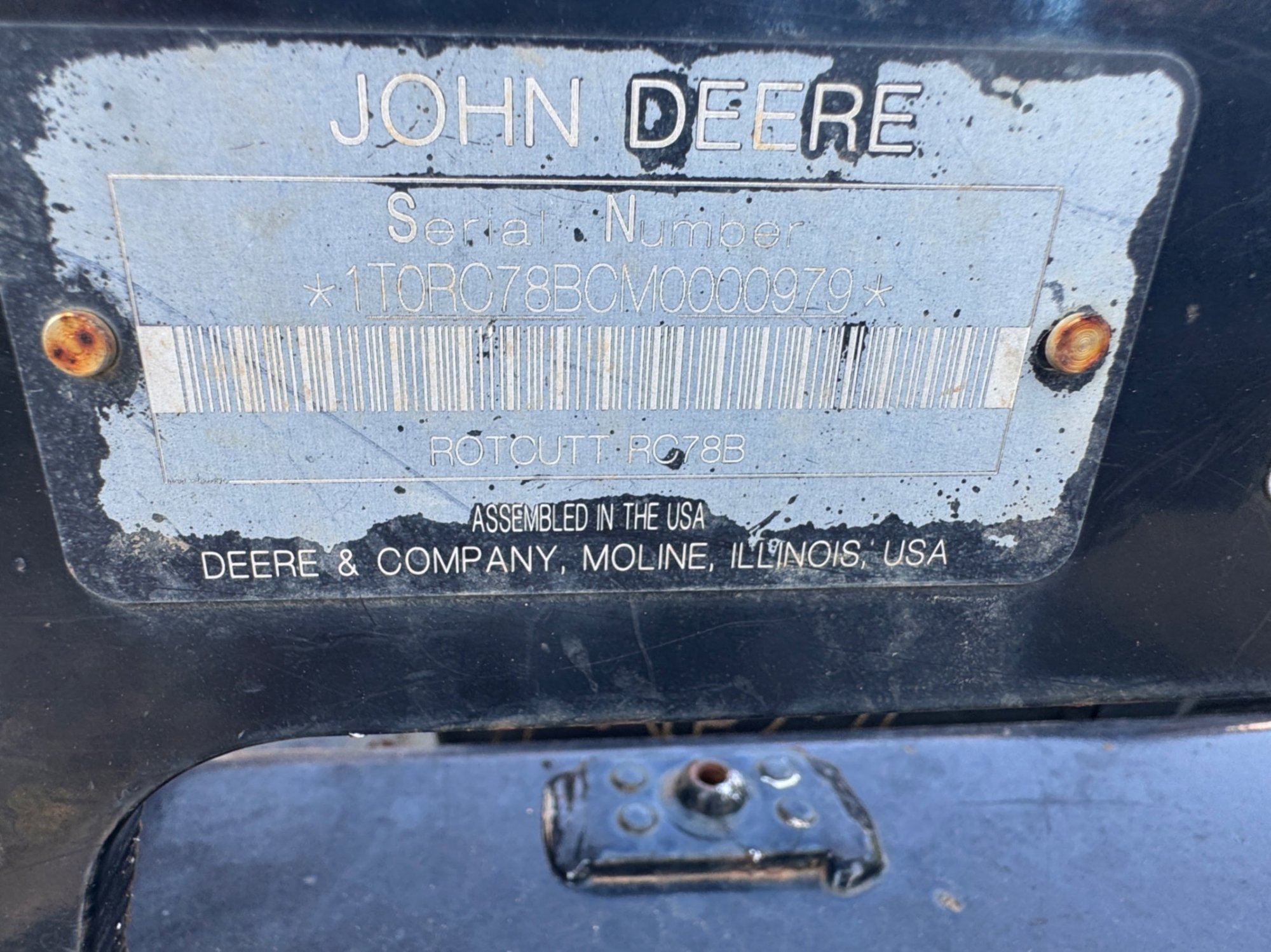 JOHN DEERE SKID STEER 6FT BUSHHOG (A52472)
