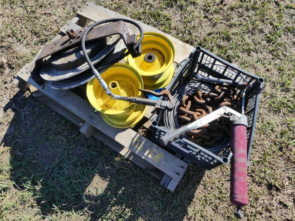 Hose Reel w/ Misc Cable & Chains (A56469)