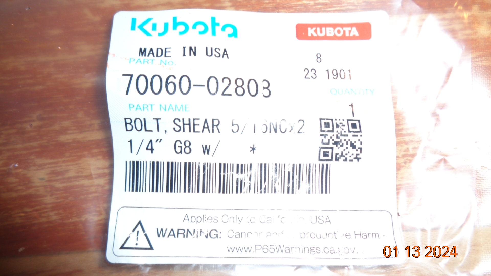 FAN shear bolt - Kubota.JPG