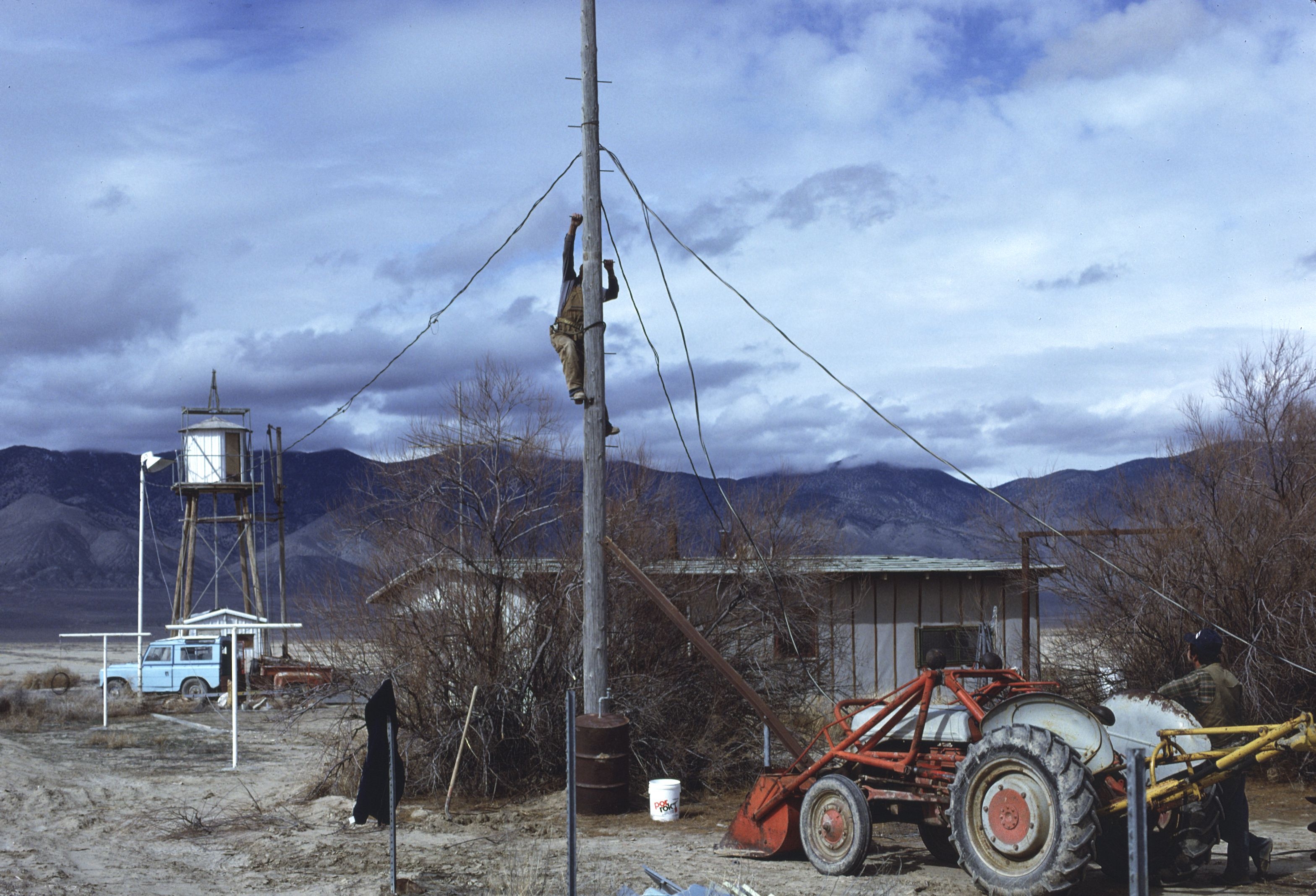 Fred on power pole 1980.jpg