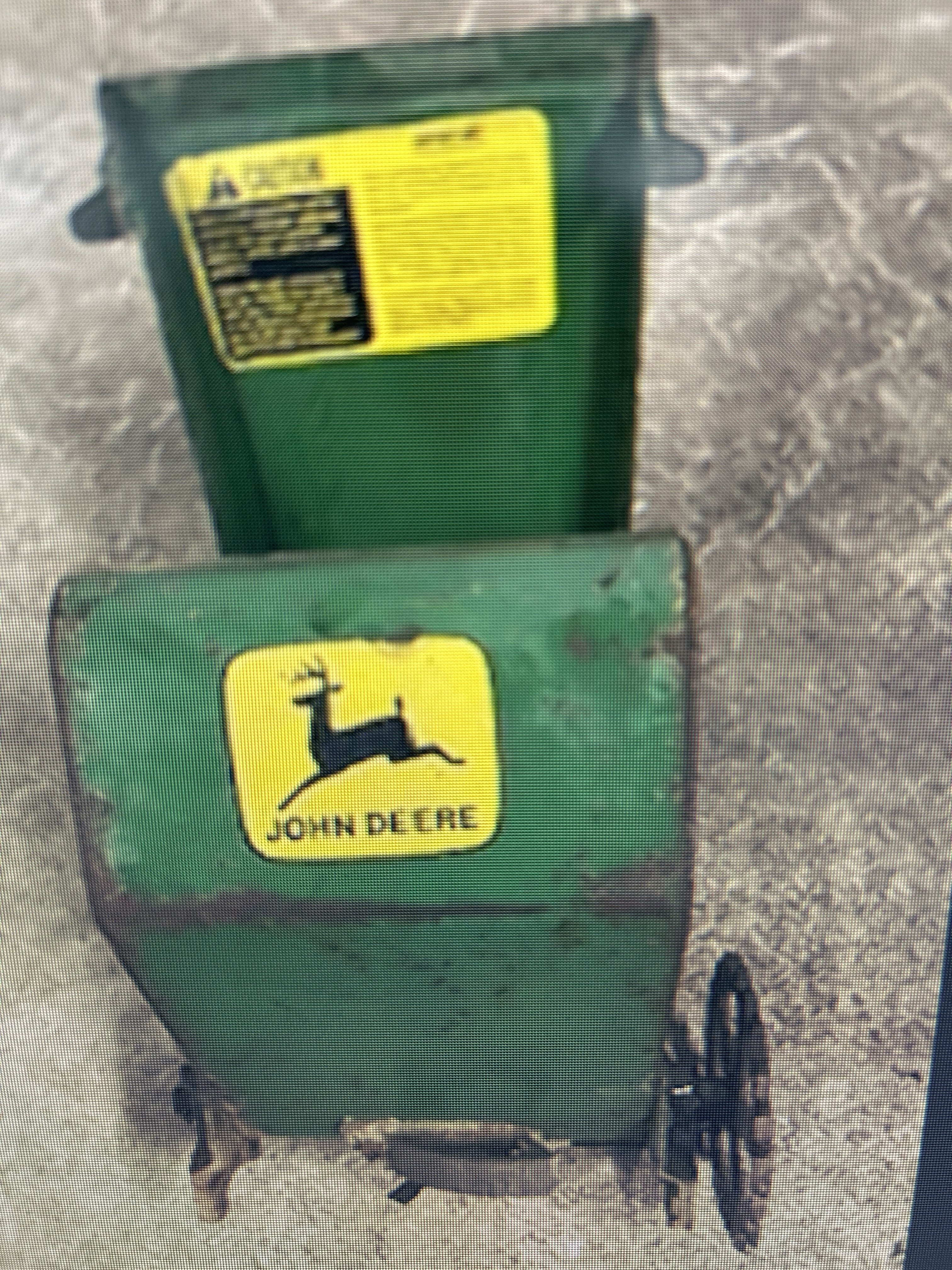 Old John Deere corn planter seed bin