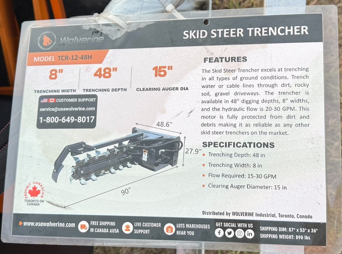 NEW Wolverine Skid Steer Trencher (A59000)
