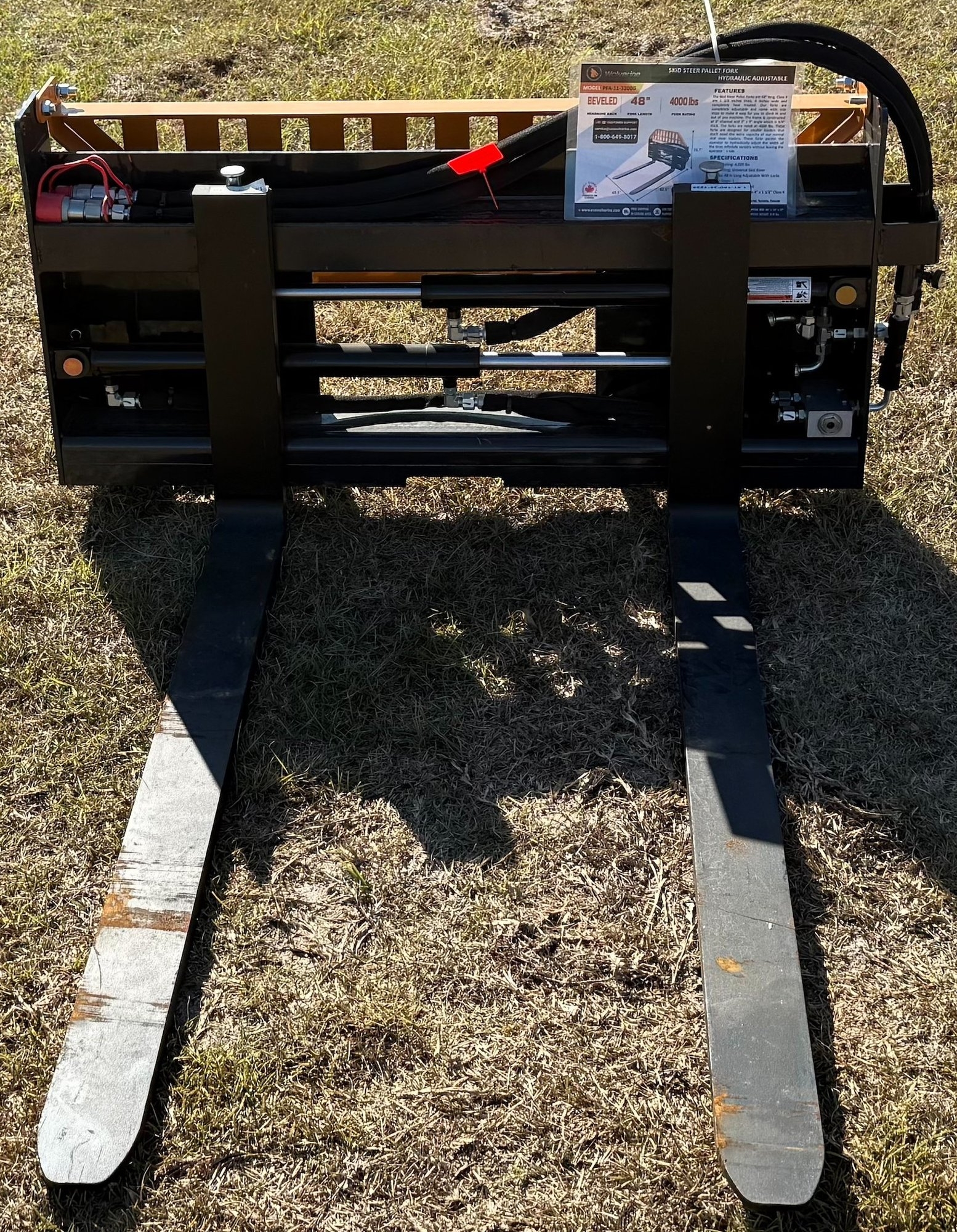 NEW Wolverine Skid Steer Pallet  Fork Hydraulic Adjustable (A59000)