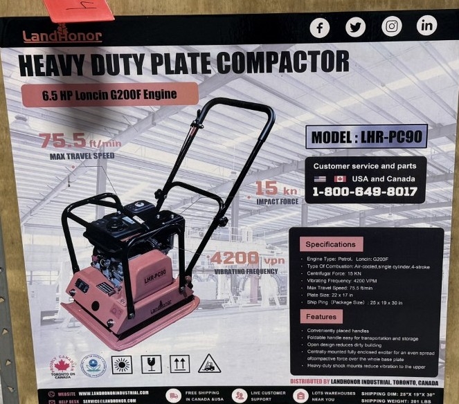 New Landhonor Heavy Duty Plate Compactor (A59000)