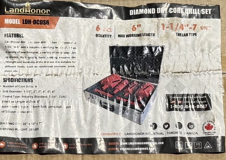 NEW Landhonor Diamond Dry Drill Set (A59000)