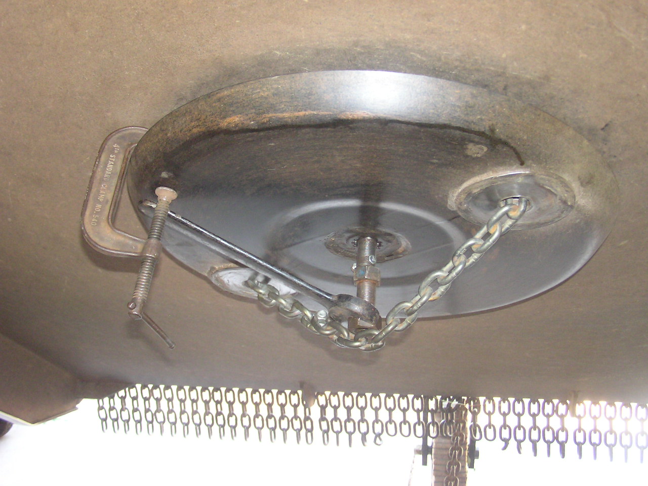 Replacing blades and stump jumper on brush hog... TRAINWRECK