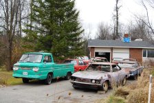 Corvairs in our Driveway.JPG