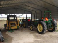 Tractors in Shed - 3-2-12.JPG