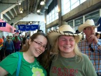 3-17-13 Rebecca and I waiting to buy George Strait shirts.jpg