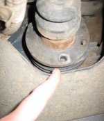 Driveshaft hub with bolts removed.JPG
