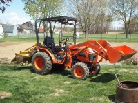 Kubota with top, tiller, and loader 5-3-2014 002.jpg