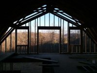 East Gable framing - evening - 1 Dec.jpg