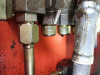 Backhoe section bottom showing drip coming from back20180901_093841.jpg