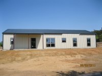 Close up of front of Steel Building Almost Completed.JPG