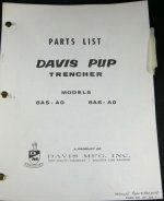Davis Pup trencher 8A5-A0 Parts Manual Cover.JPG