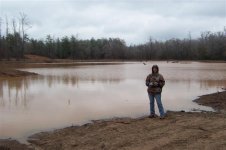 Steph in the spillway, 15 Jan 2007.jpg