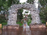 Steph in the antler arch at Jackson, Wyoming.jpg