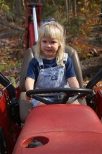 Daphne on the tractor (Small).JPG