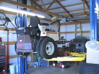 mower on lift.JPG